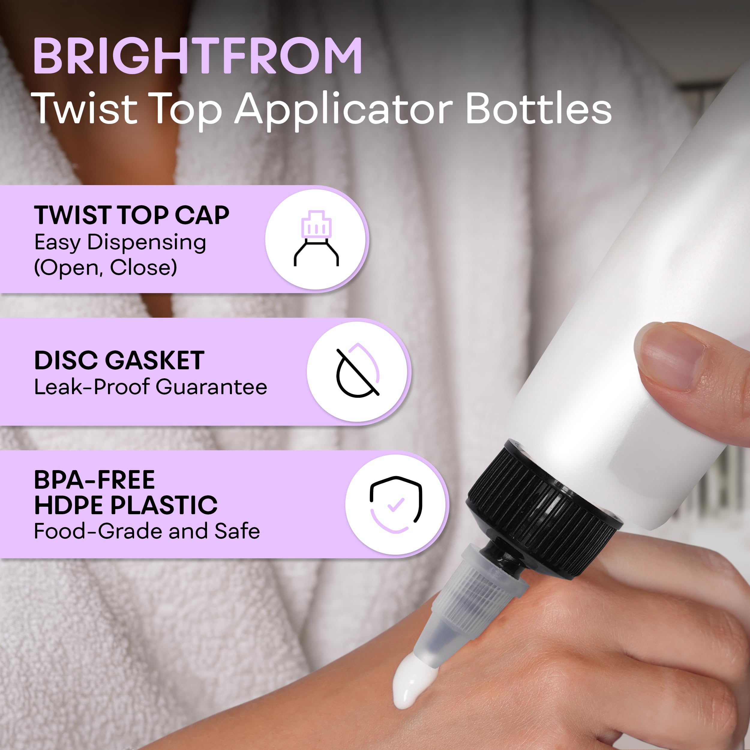 Amazon.com: BRIGHTFROM Twist Top Applicator Bottles, Squeeze 2 OZ